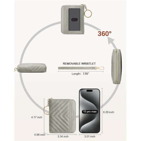 Credit Card Holder Wallet RFID Blocking Leather Small Wallet for - Picture 4 of 6